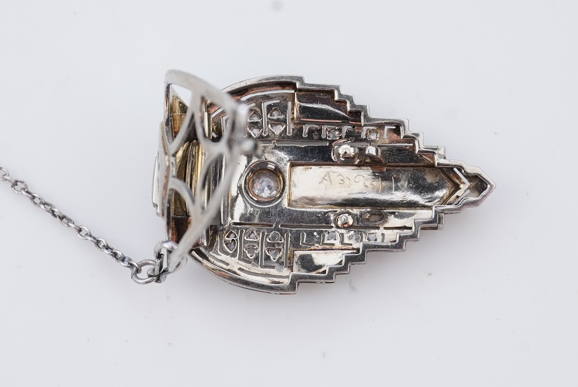 An Art Deco diamond clip brooch, 1930s